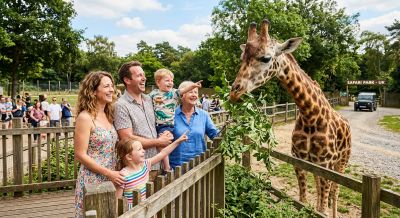 A family enjoying an animal encounter experience