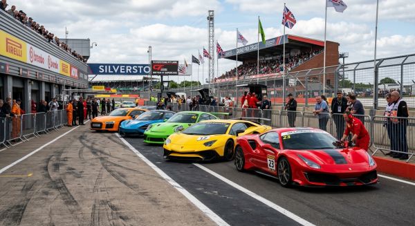 Supercars in a pit lane
