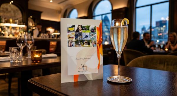 Experience gift voucher and champagne ready for a night of entertainment