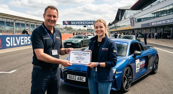 Receiving a certificate after a driving experience day
