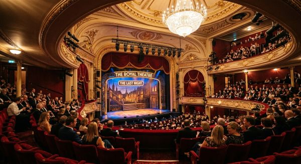 Interior of a grand West End theatre in London