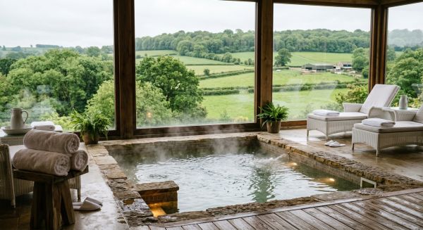 Relaxing spa hydrotherapy pool in the UK