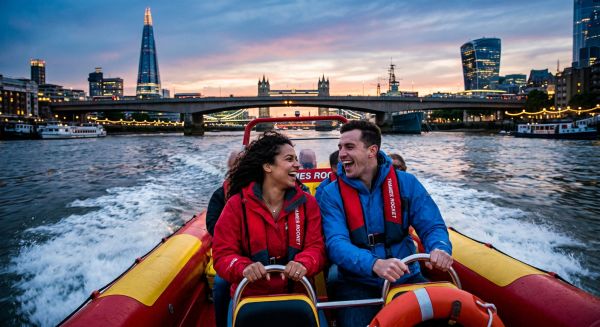 Couple enjoying a speedboat experience