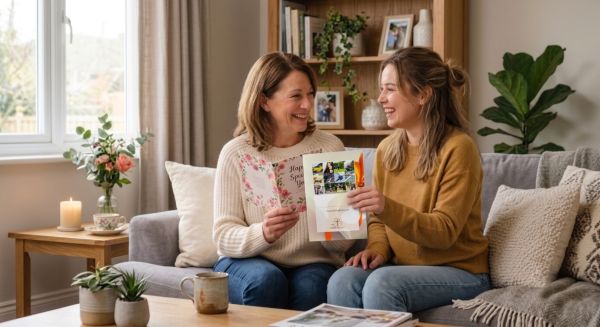 Daughter gifting her mother an experience day voucher