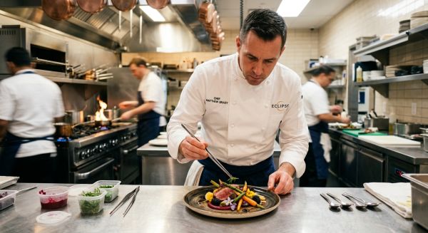 Chef preparing a fine dining experience meal