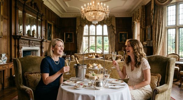 Enjoying a luxury afternoon tea experience
