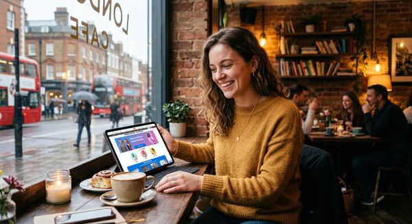 Person browsing experience gifts online