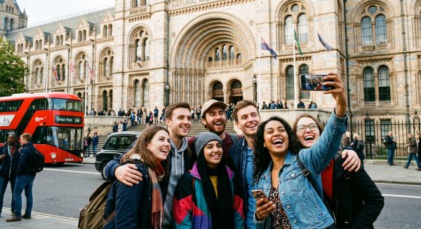 Friends taking a selfie on a London experience day