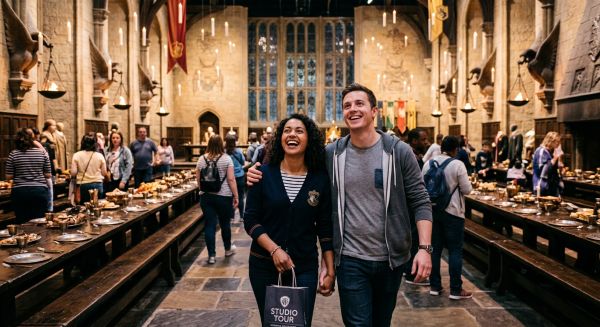 A couple enjoying the Warner Bros Studio Tour as an unforgettable day out experience