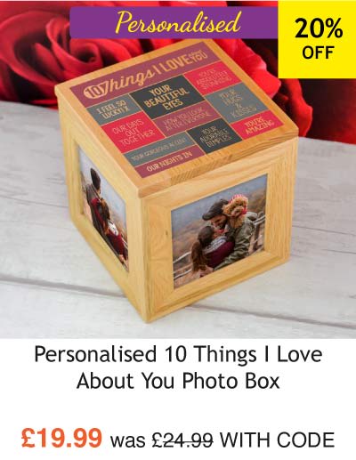 Personalised 10 Things I Love About You Photo Box £19.99 with code