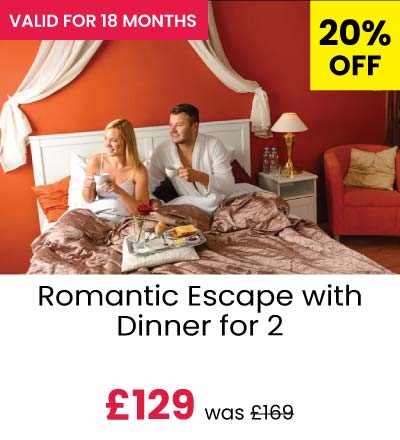 Romantic Escape with Dinner for 2 129 save 20%