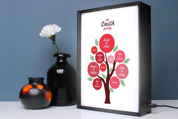 Personalised Family Tree Light Box