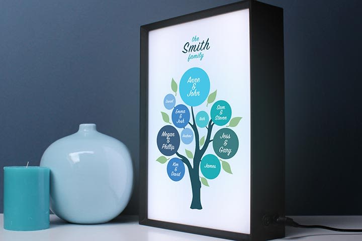 Personalised Family Tree Light Box