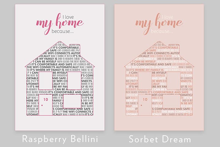 Personalised I Love My Home Because Light Box