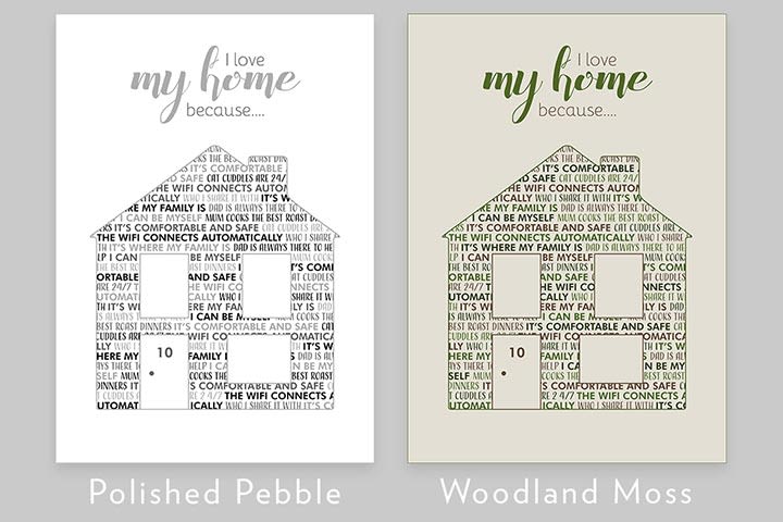 Personalised I Love My Home Because Light Box