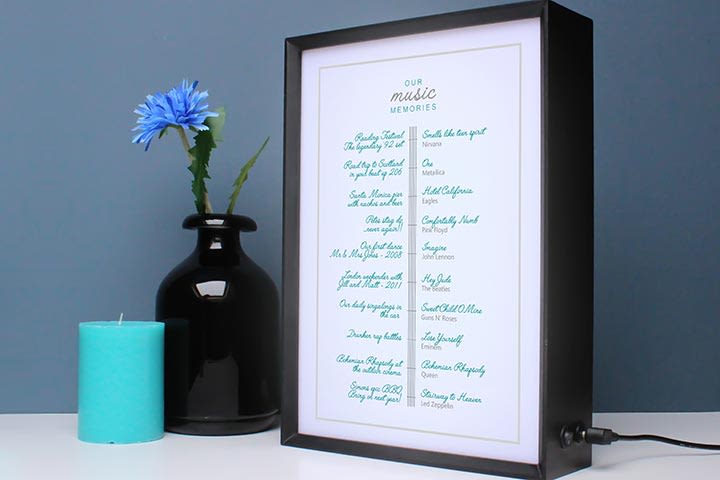 Personalised My Music Memories Light Box