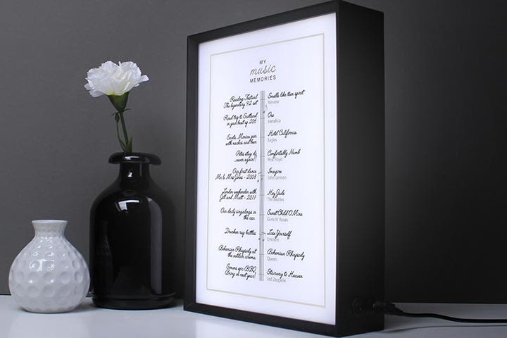 Personalised My Music Memories Light Box