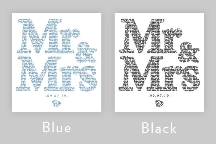 Personalised Mr&Mrs - Mr&Mr - Mrs&Mrs Light Box