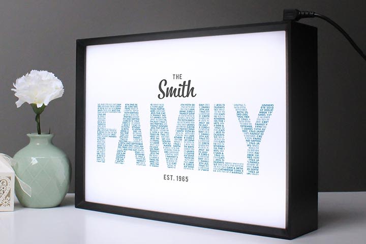 Personalised Family Name Light Box