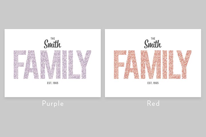 Personalised Family Name Light Box