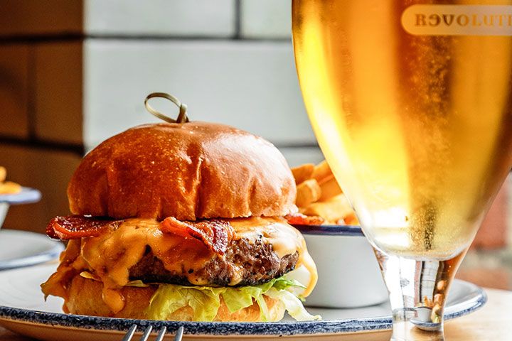 Gourmet Burger and Beer for Two at Revolution Bars