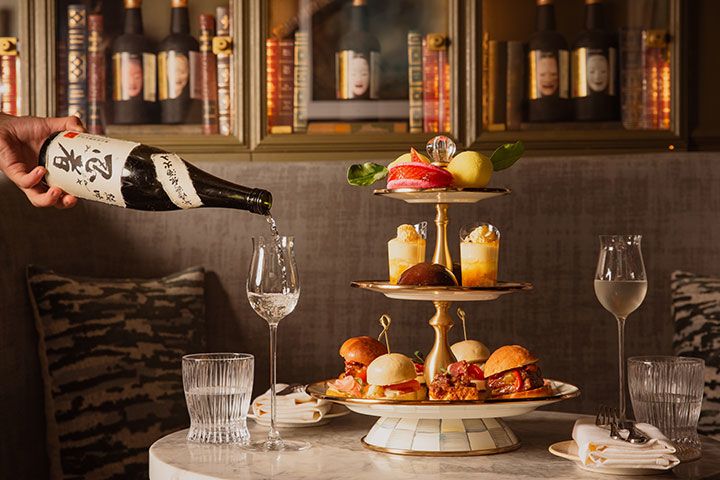 Sparkling Japanese Tapas Afternoon Tea for Two at La Bibliotheque
