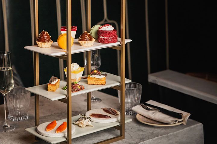 Sparkling Japanese Tapas Afternoon Tea for Two  at La Bibliotheque