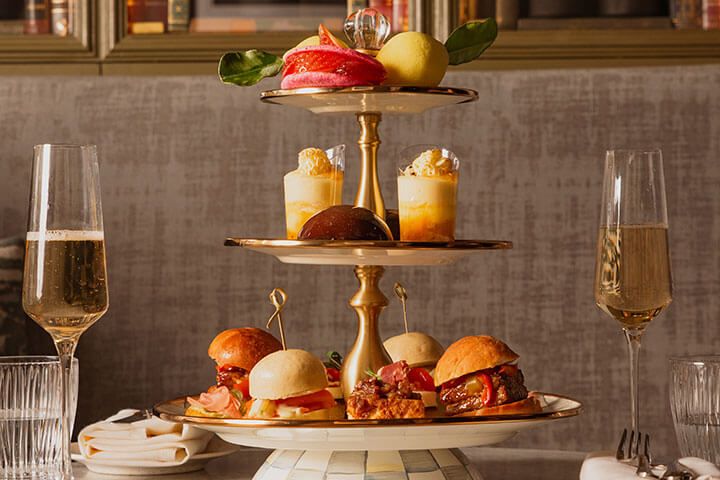 Sparkling Japanese Tapas Afternoon Tea for Two  at La Bibliotheque