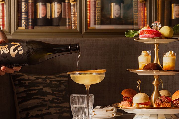 Sparkling Japanese Tapas Afternoon Tea for Two  at La Bibliotheque