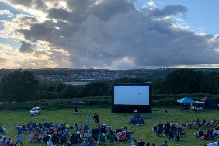 Family Outdoor or Drive In Cinema with Pizza 