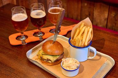 Gourmet Burger Meal and Craft Beer for Two