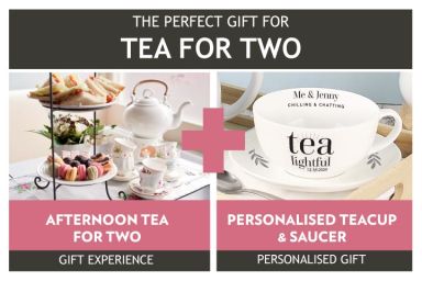 Afternoon Tea for Two & Personalised Teacup & Saucer
