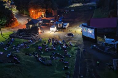 Family Outdoor or Drive In Cinema with Pizza 