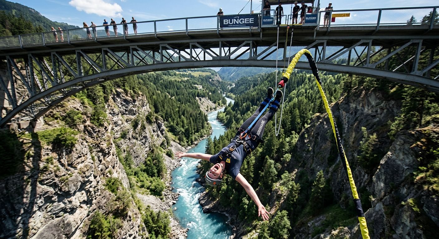 Person bungee-jumping