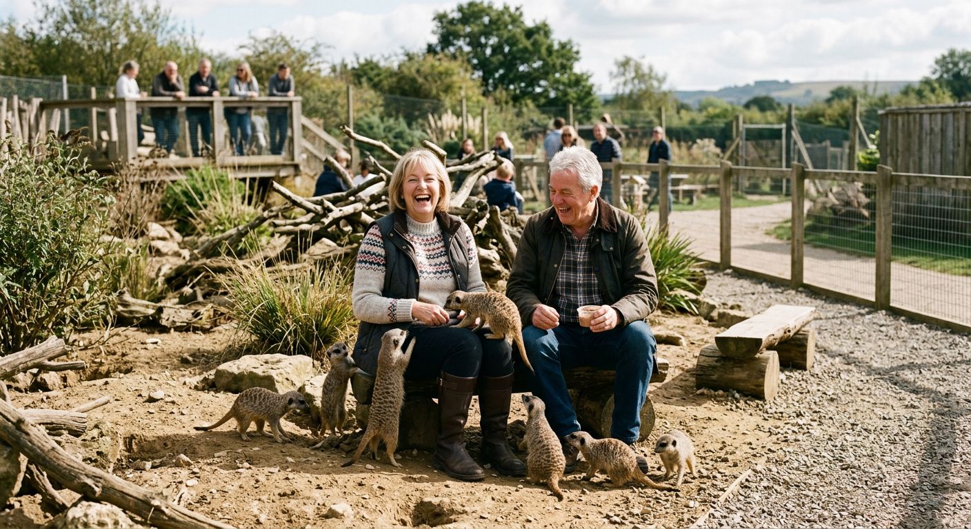 A couple enjoying a meerkat experience