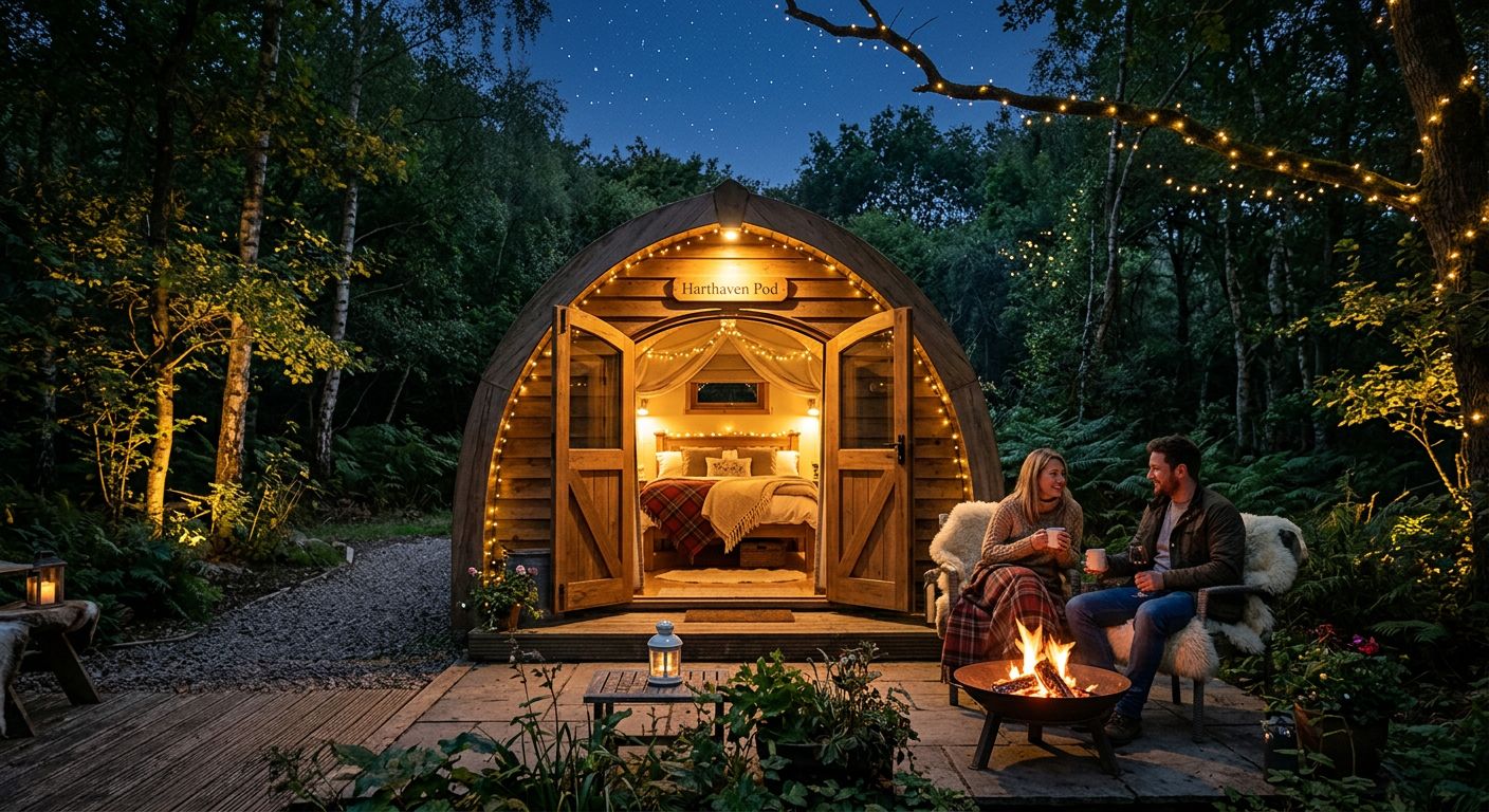 Romantic short break glamping pod in the UK