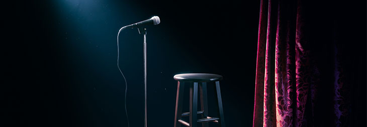 image showing a microphone at a comedy night experience