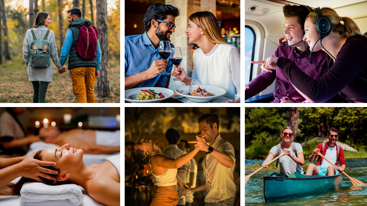 Couples gift experiences – romantic getaways, canoeing, gourmet dining and more 