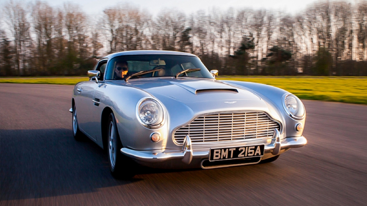 Aston Martin V8 Vantage on track during the James Bond driving experience
