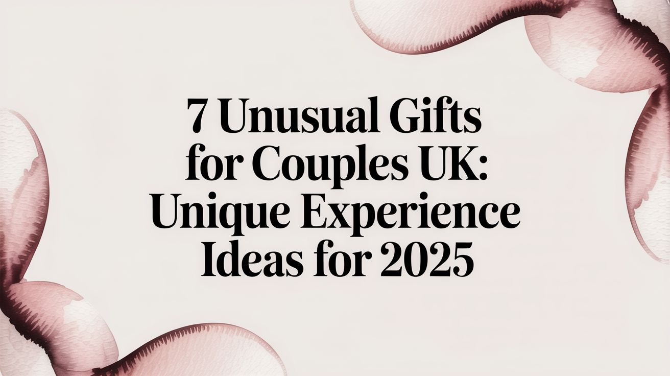 7 Unusual Gifts for Couples UK: Unique Experience Ideas for 2025