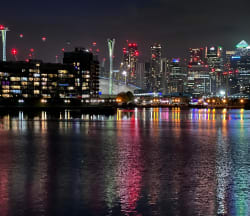 Canary Wharf from our balcony