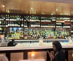 Array of drinks at the bar